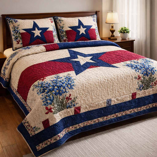 Patriot Star 3-Piece Quilted Bedding Set NCU0NXD1625
