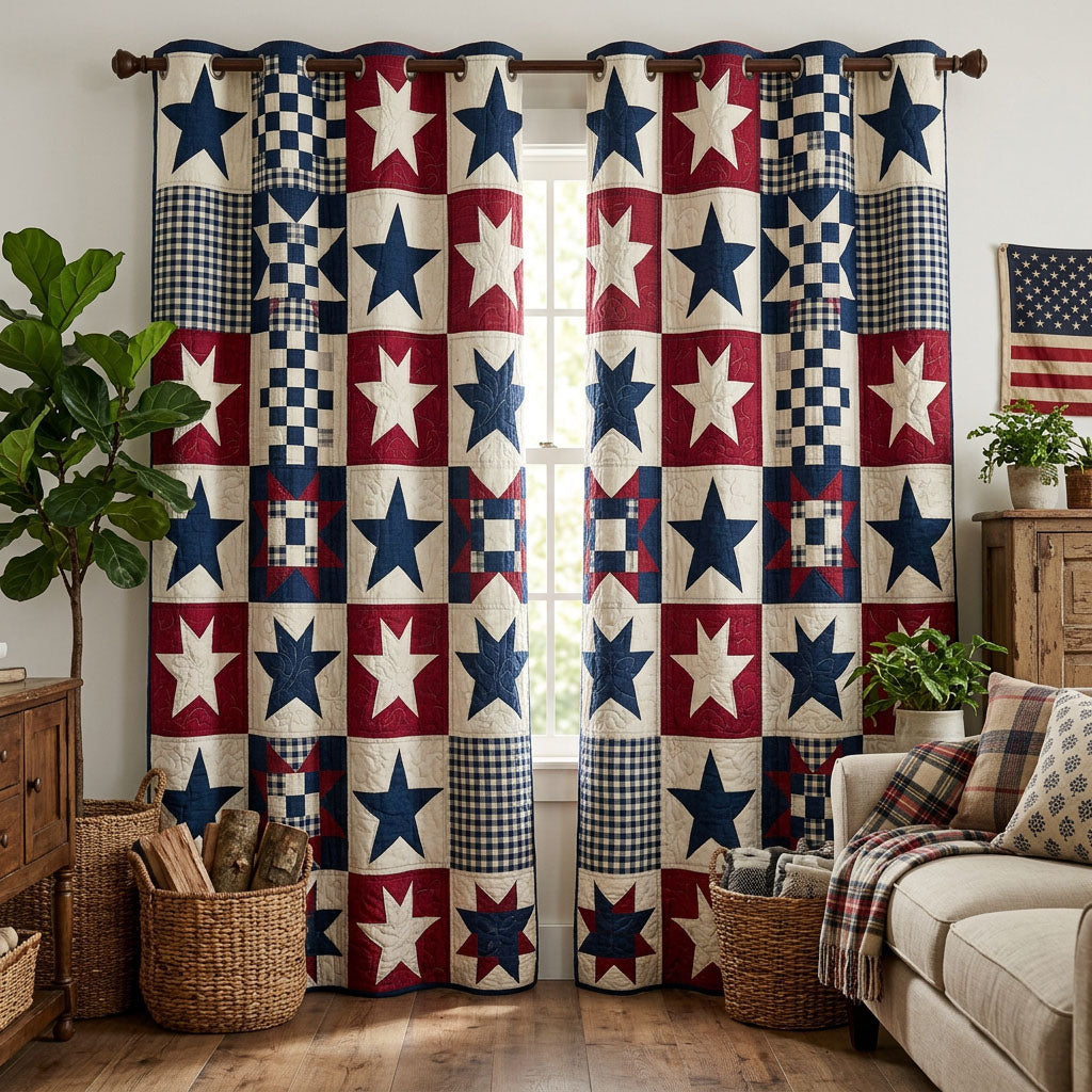 Patriot Star Quilted Curtains NCU0NTD1771