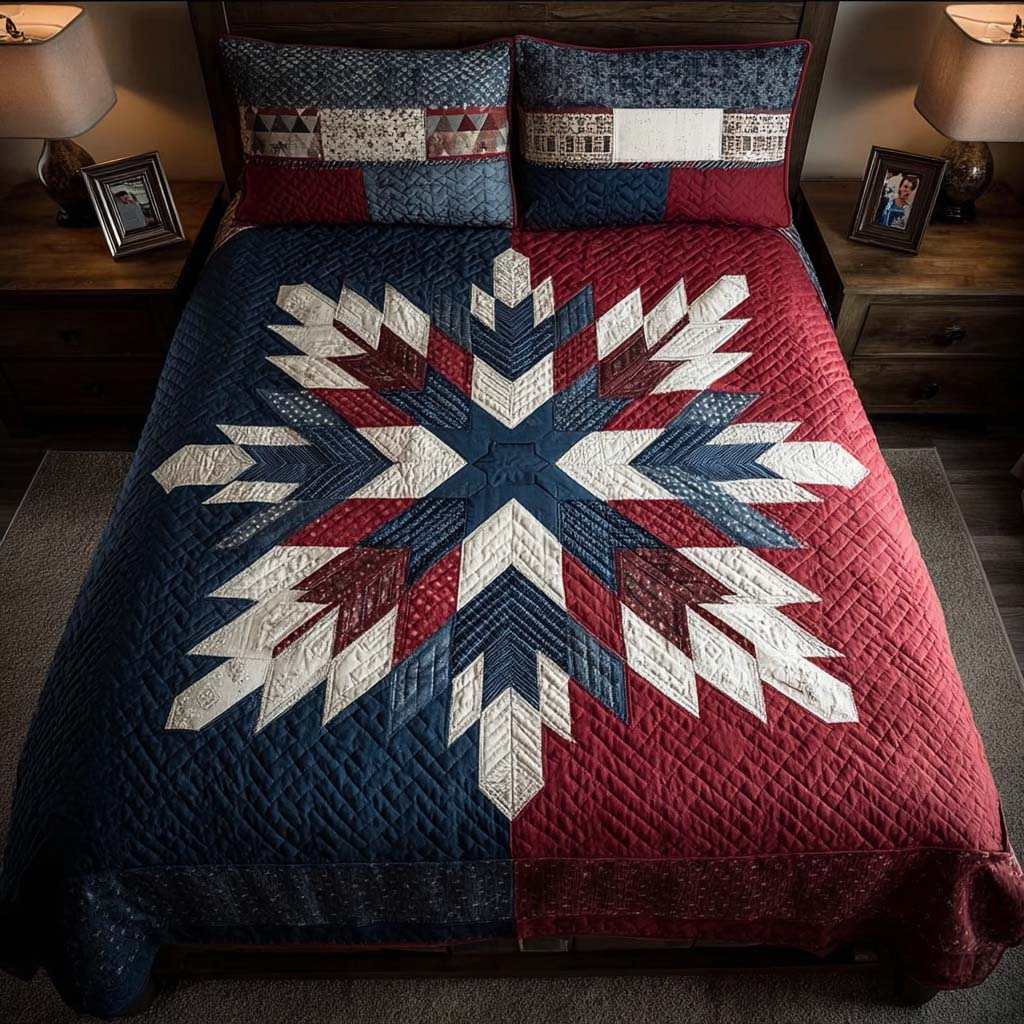 Patriot Starburst 3-Piece Quilted Bedding Set NCU0DQQ0287