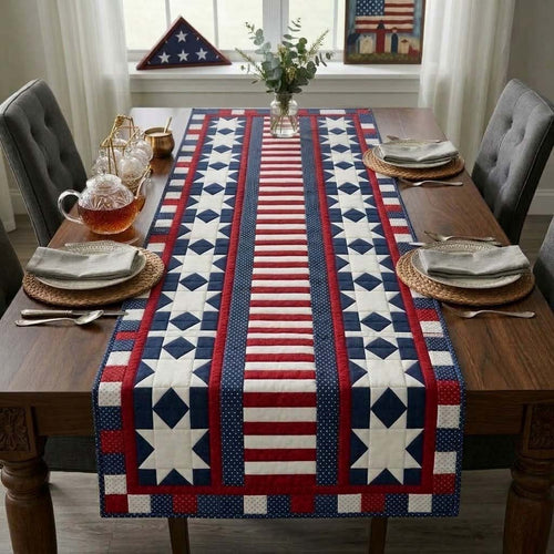 Patriot Stripe Quilted Table Runner NCU0DQQ0655
