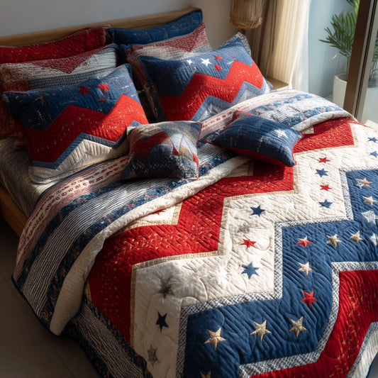 Patriotic Comfort 3-Piece Quilted Bedding Set NCU0NTD1647