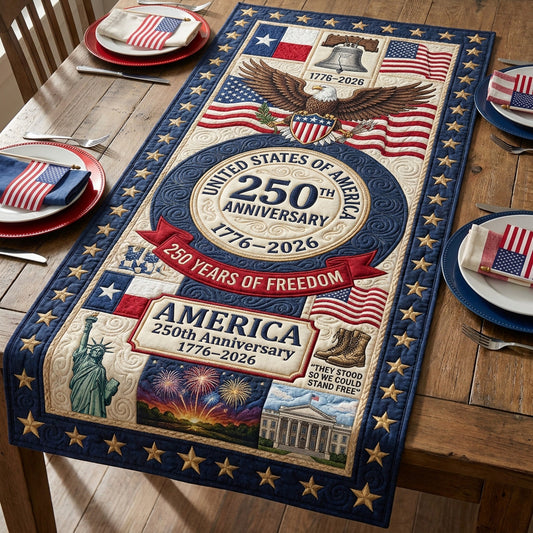 Patriotic Crest Quilted Table Runner NCU0NTV1058