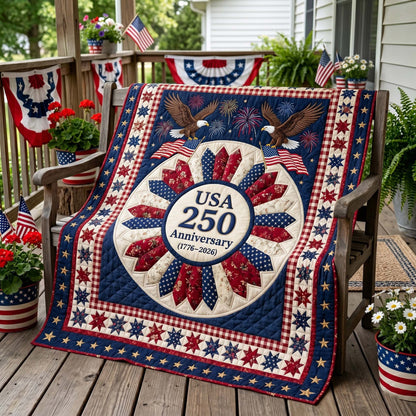 Patriotic Eagle Horizon Quilted Blanket NCU0HNH1054