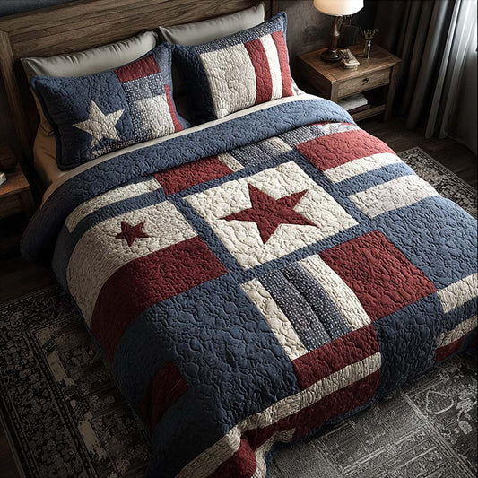 Patriotic Patchwork Classic 3-Piece Quilted Bedding Set NCU0DQQ0281