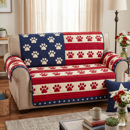 Patriotic Paws Quilted Sofa Cover NCU0NTD1934