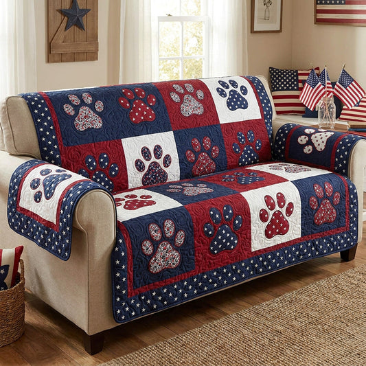 Patriotic Paws Quilted Sofa Cover NCU0NTV1060