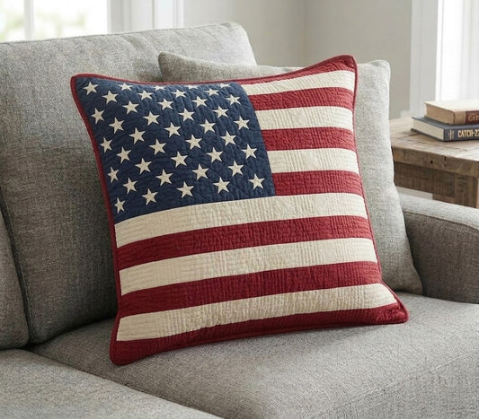 Patriotic Prairie Star Quilted Pillow Case NCU0DQQ0293