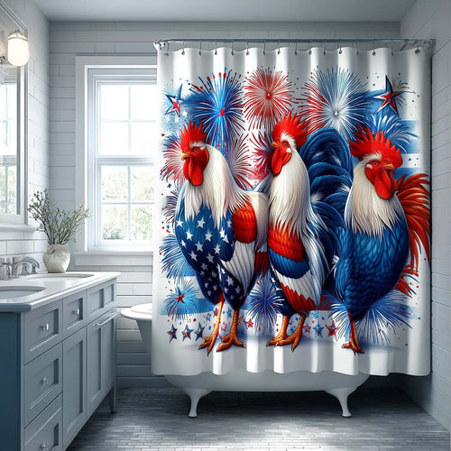 Patriotic Roosters Shower Curtain NCU0DQQ0310