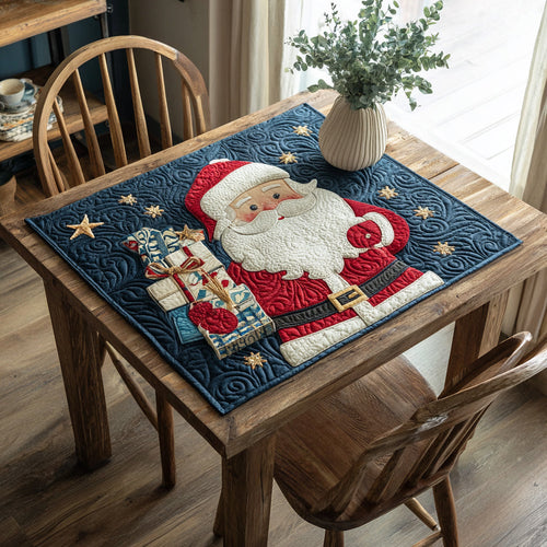 Patriotic Santa Claus Quilted Table Topper NCU0HNH149