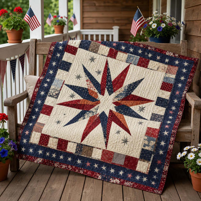 Patriotic Star Quilted Blanket NCU0DQQ0896