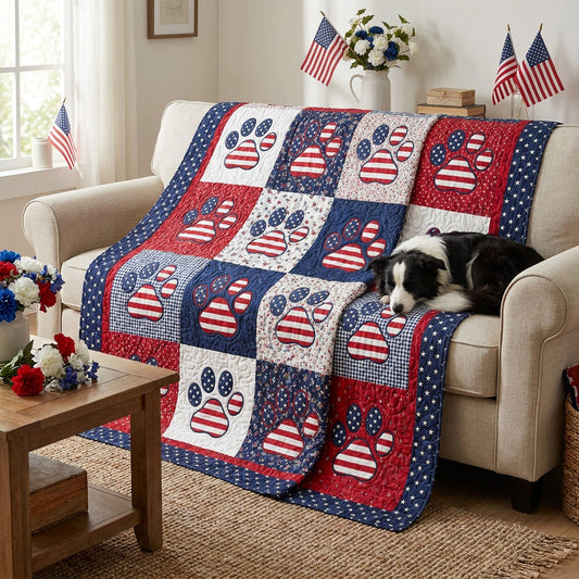 Patriotic Tails Quilted Blanket NCU0NTV1073