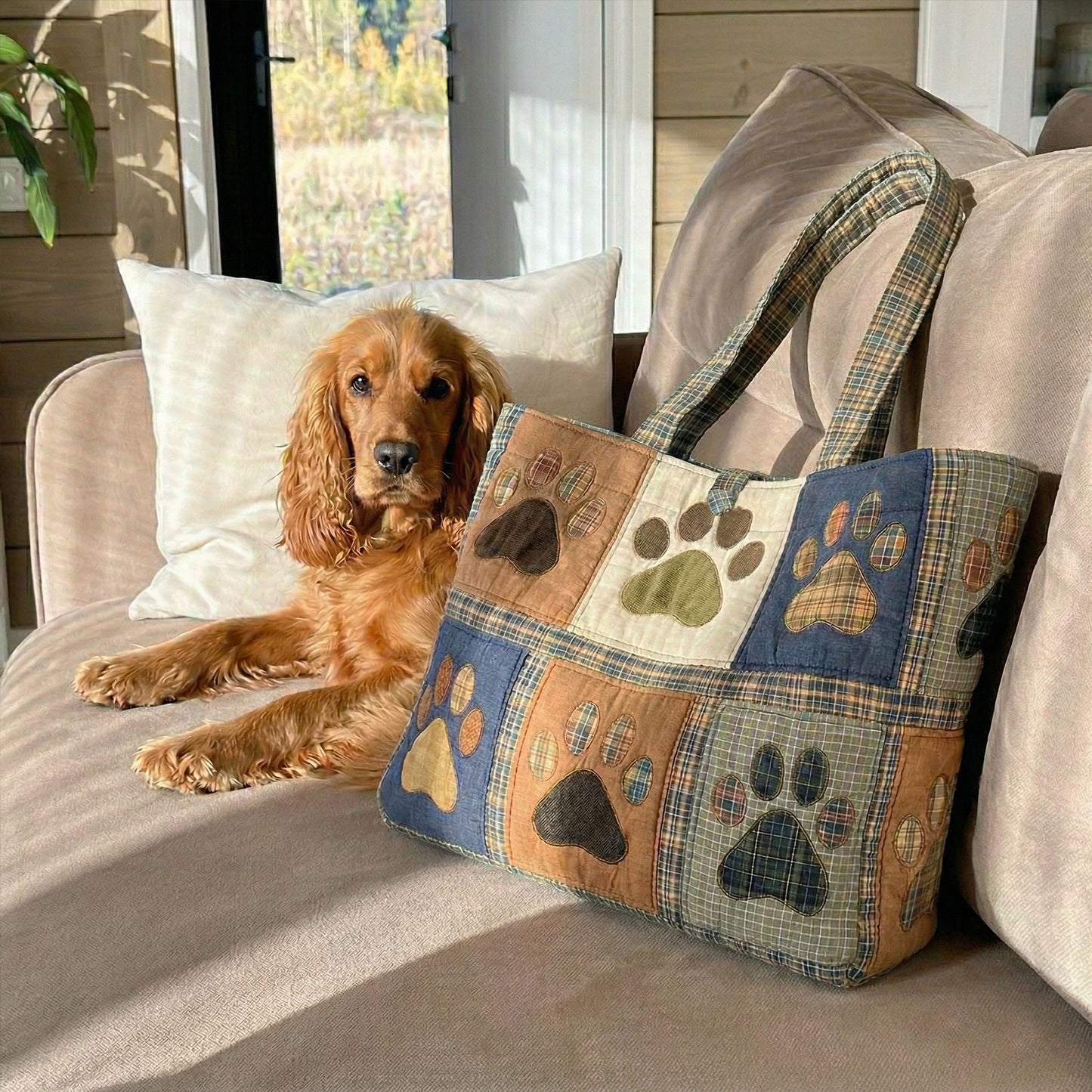 Paw Patchwork Quilted Classic Tote Bag NCU0NNT3161