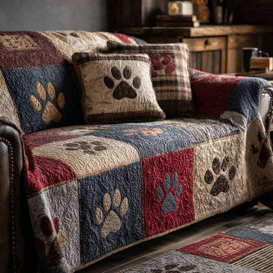 Paw Path Quilted Sofa Cover NCU0NNT2832