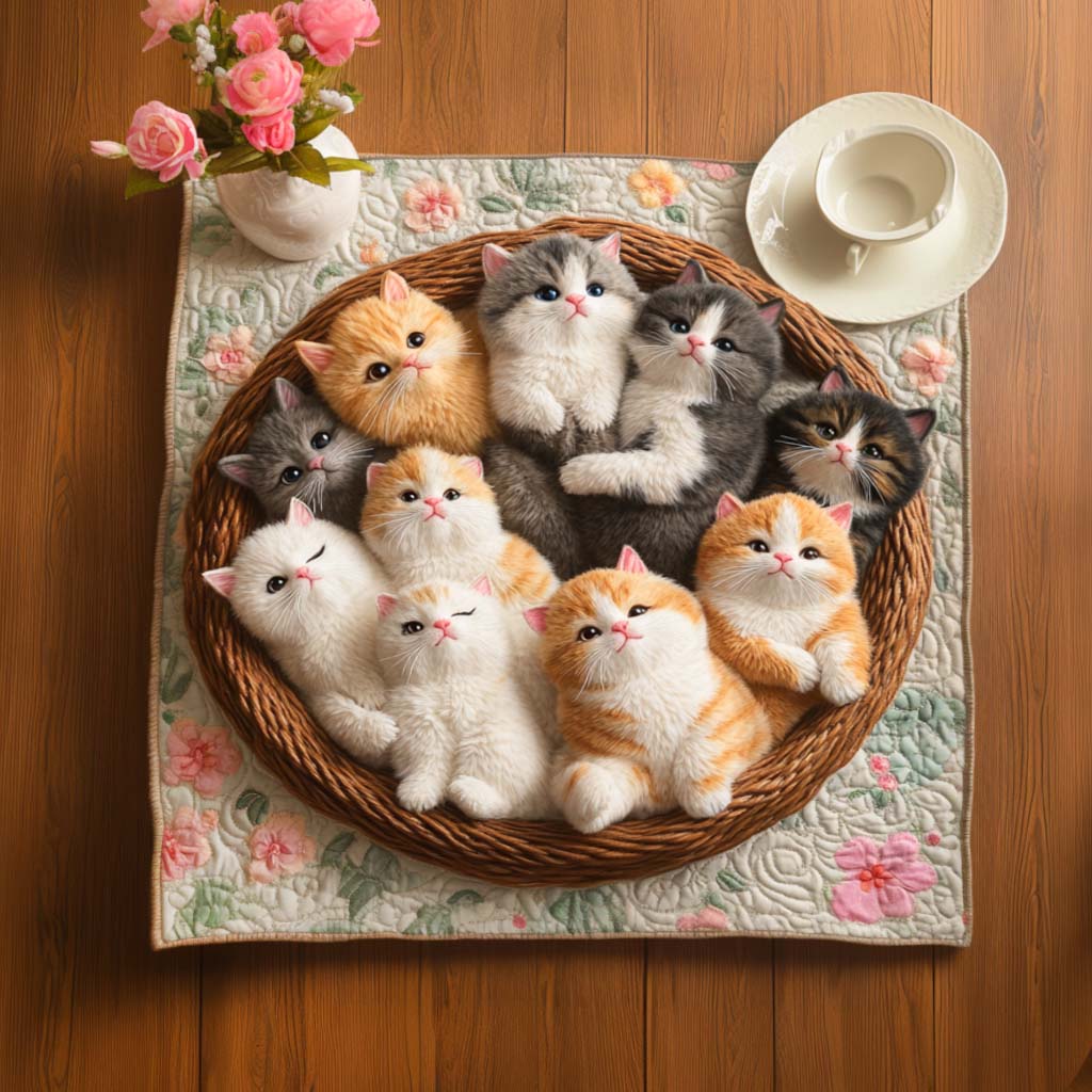 Paw Prints Quilted Table Topper NCU0NNT1115