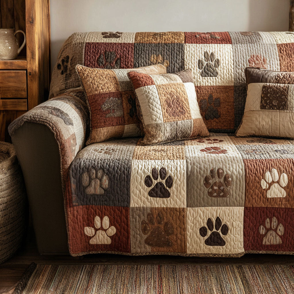 Paw Trails Quilted Sofa Cover NCU0NNT2833