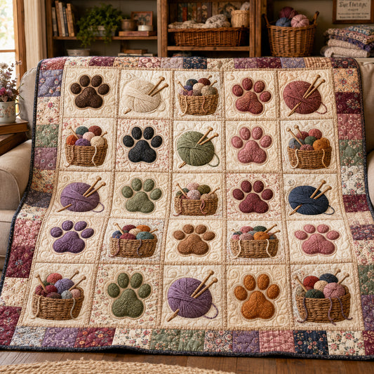 Paw and Yarn Quilted Blanket NCU0NTV1133