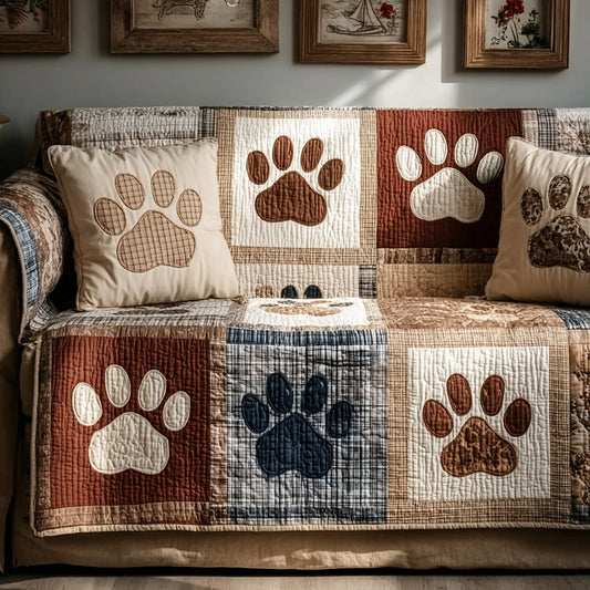 Pawprint Comfort Quilted Sofa Cover NCU0LDH357