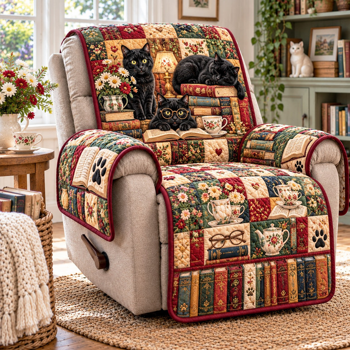 Pawprint Reader Quilted Sofa Cover NCU0NTD2417