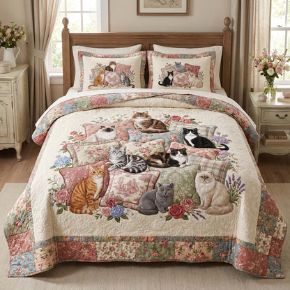 Paws And Petals 3-Piece Quilted Bedding Set NCU0DV2206