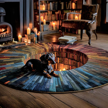 Paws Library Quilted Round Mat NCU0NNL145