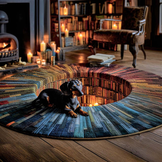 Paws Library Quilted Round Mat NCU0NNL145