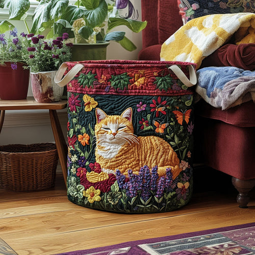 Paws in the Wildflowers Quilted Laundry Basket NCU0PTT2702