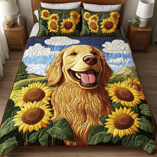 Paws of Joy 3-Piece Quilted Bedding Set NCU0DK2047