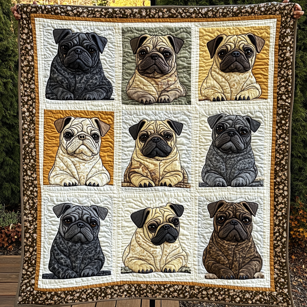 Pawsome Pug Pal Quilted Blanket NCU0DK1389