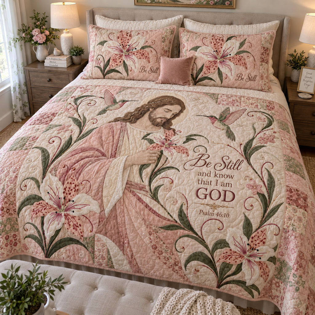 Peace Be Still 3-Piece Quilted Bedding Set NCU0PTT3462