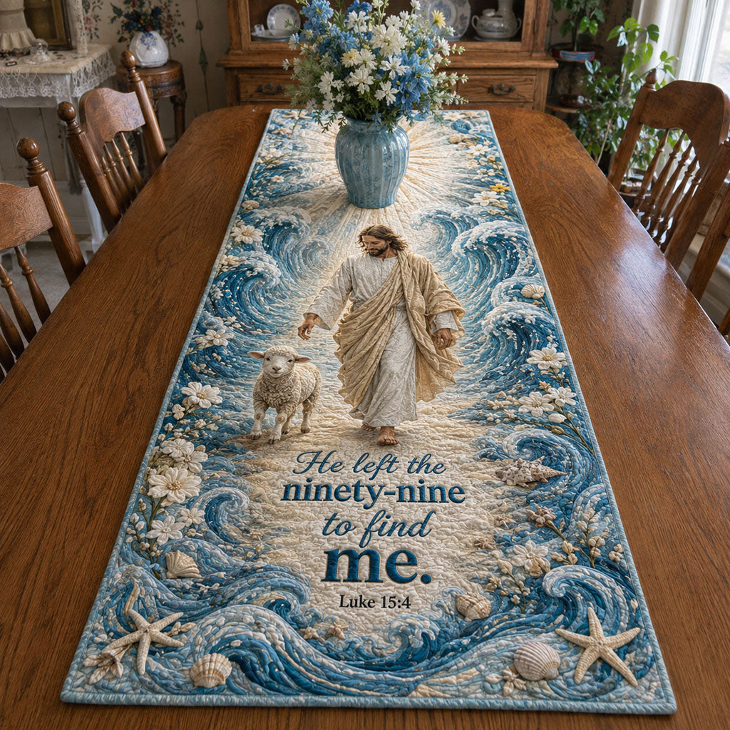 Peace Beside Still Waters Quilted Table Runner NCU0PTT3407