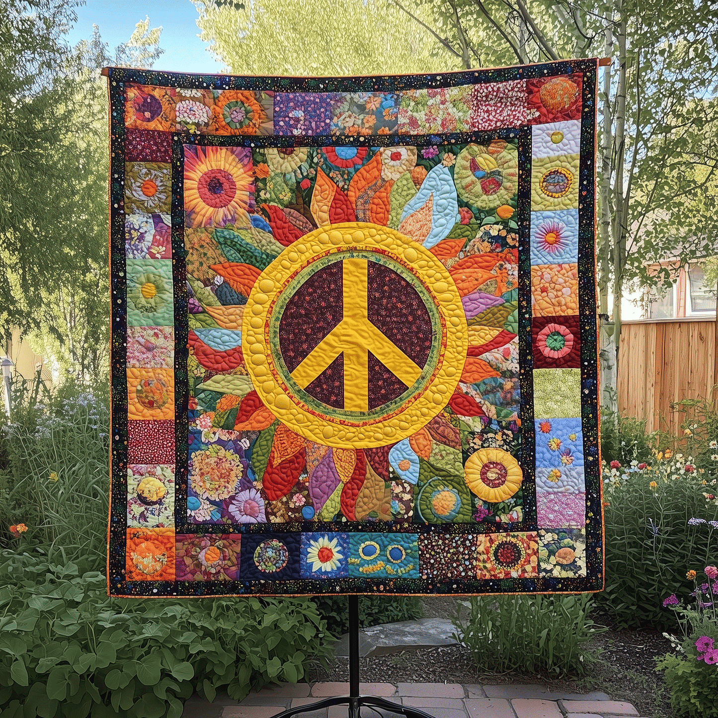 Peace Garden Quilted Blanket NCU0TH1719