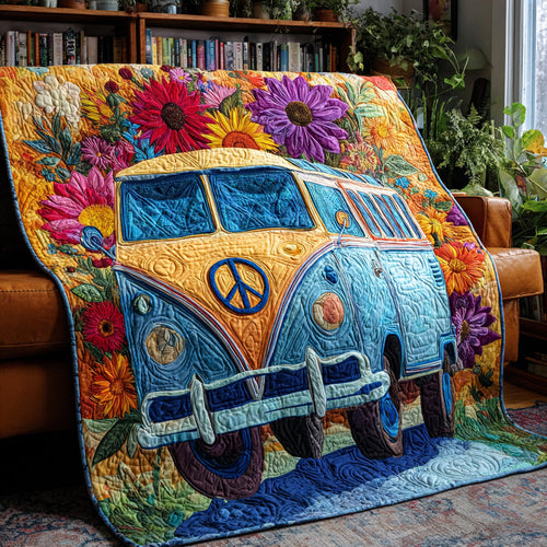 Peace Ride Quilted Blanket NCU0PVL789