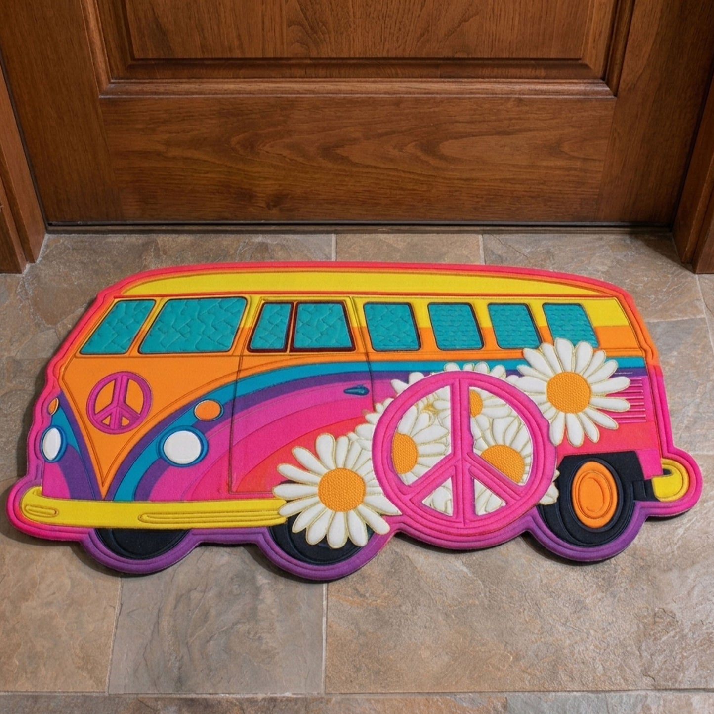 Peace Van Custom Shape Doormat NCU0NNT3138