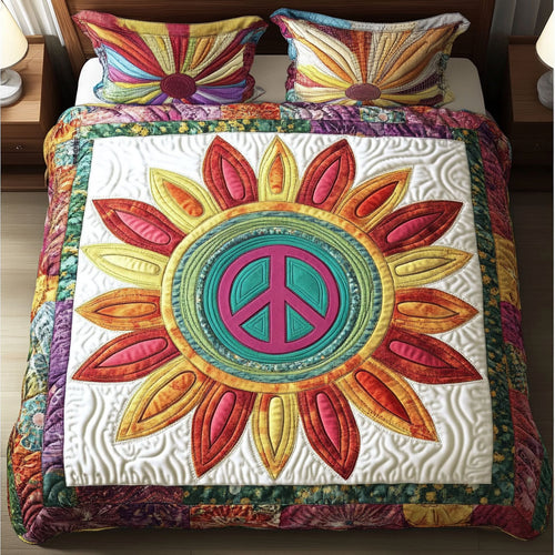 Peaceful Sunflower 3-Piece Quilted Bedding Set NCU0NNT285