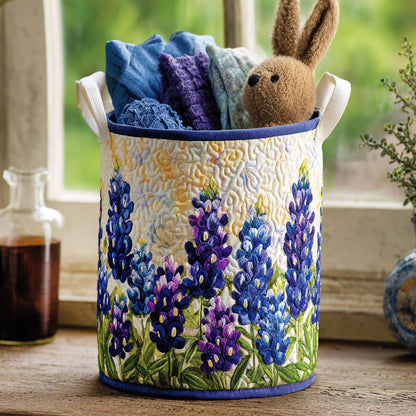 Peaceful Bluebonnet View Quilted Laundry Basket NCU0NNT1306