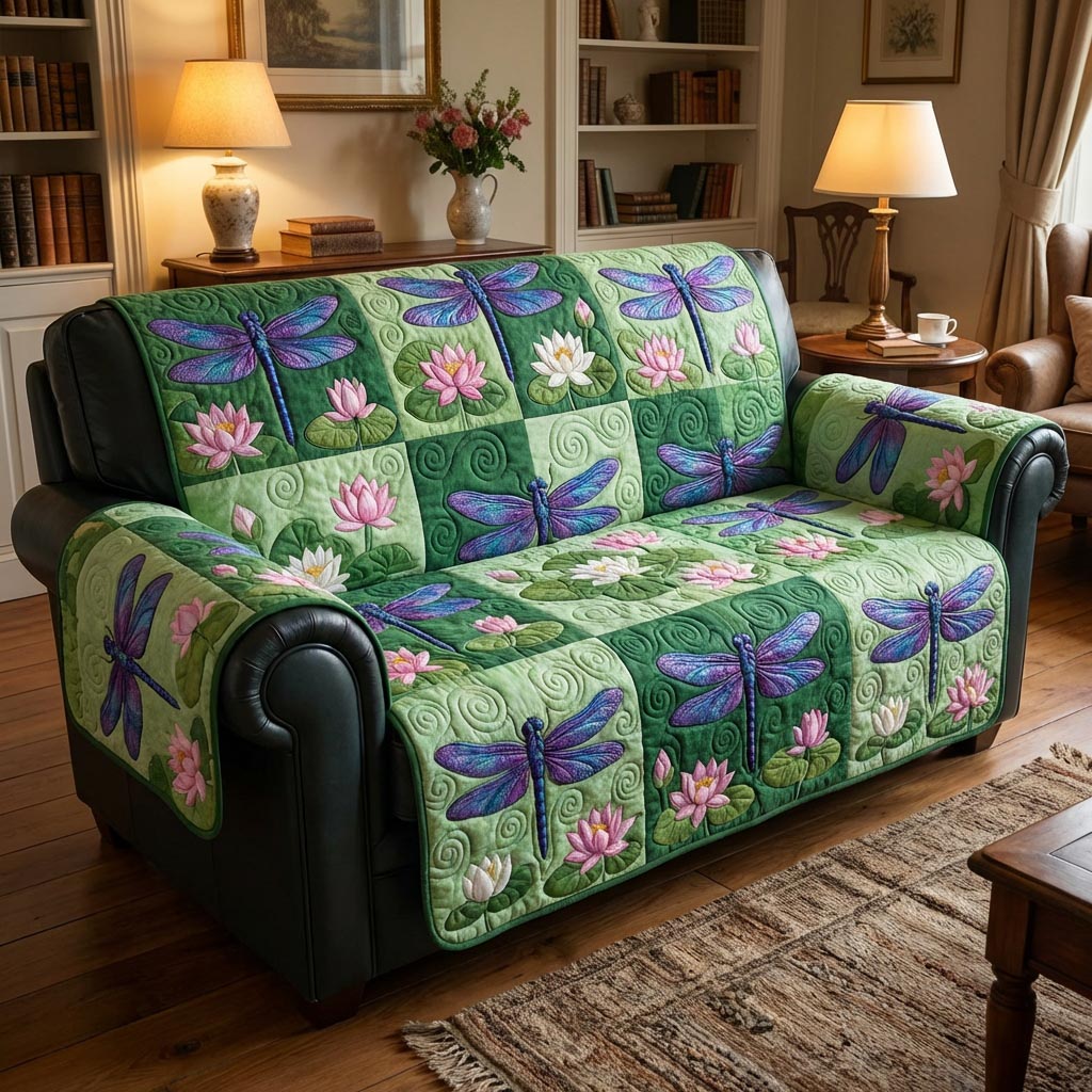 Peaceful Dragonfly Quilted Sofa Cover NCU0NTD1637