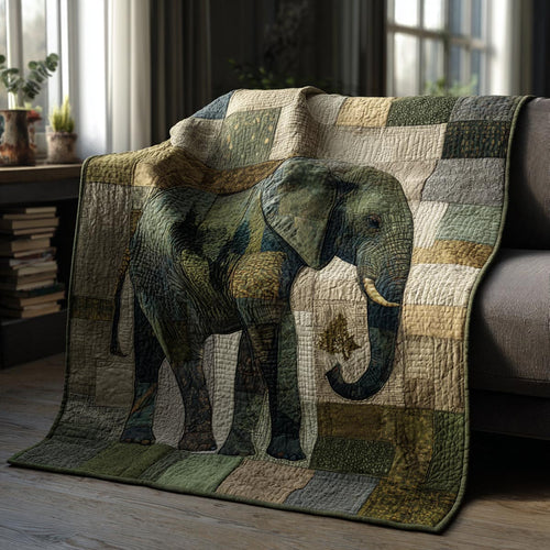 Peaceful Elephant Quilted Blanket NCU0DV1739