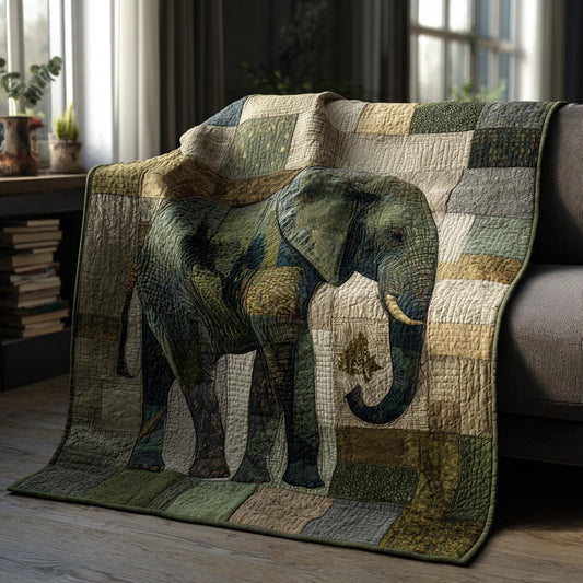 Peaceful Elephant Quilted Blanket NCU0DV1739