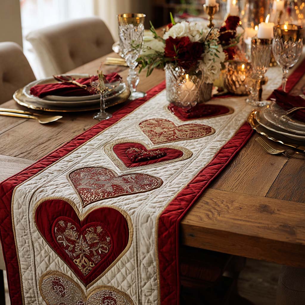 Peaceful Love Quilted Table Runner NCU0DQQ0183