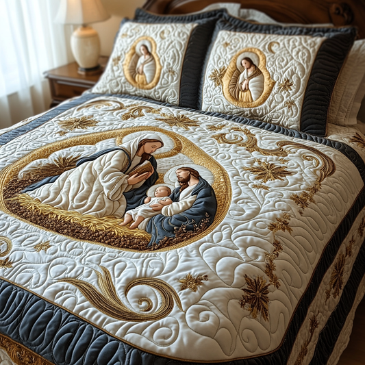 Peaceful Manger Moment Quilted Bedding Set NCU0DV005