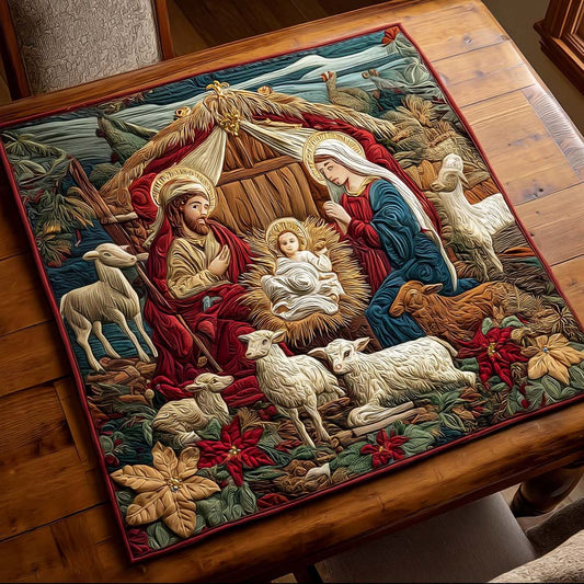 Peaceful Manger Quilted Pillow Case NCU0DQQ084