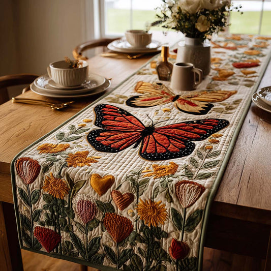 Peaceful Monarch Quilted Table Runner NCU0DQQ0355