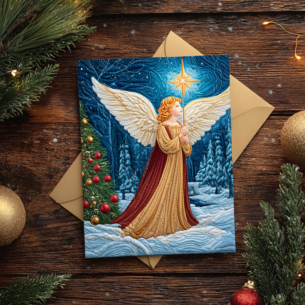 Peaceful Night Quilted Fabric Postcard NCU0DDK1908