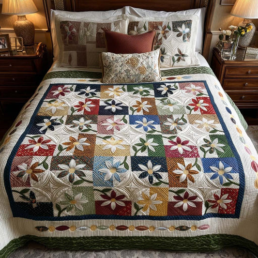 Peaceful Petals 3-Piece Quilted Bedding Set NCU0DQQ0279