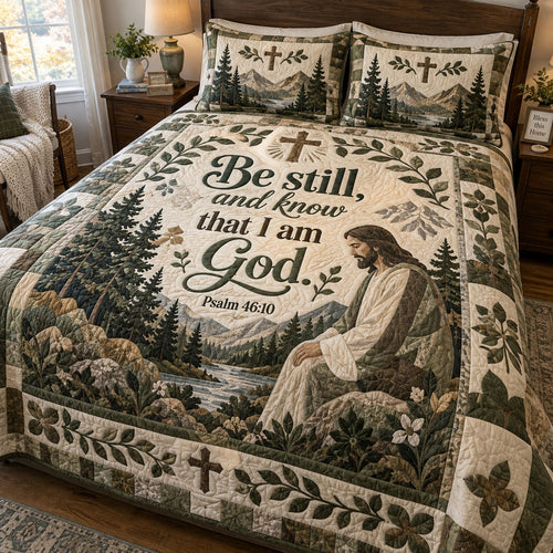 Peaceful Presence 3-Piece Quilted Bedding Set NCU0PTT3503