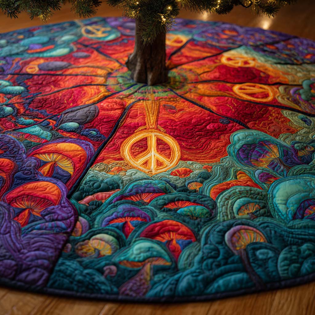 Peaceful Spiral Grove Quilted Tree Skirt NCU0NXD1070