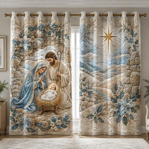 Peaceful Winter Blessing Quilted Curtains NCU0HNH1215
