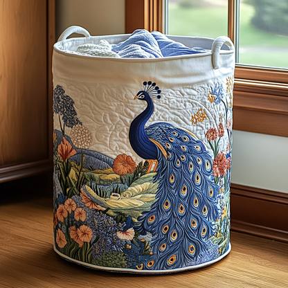 Peacock Dream Quilted Laundry Basket NCU0DDK1049