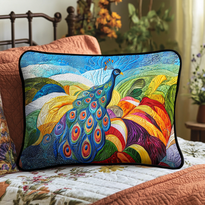 Peacock Vibes Quilted Bedding Pillow Case NCU0DDK316