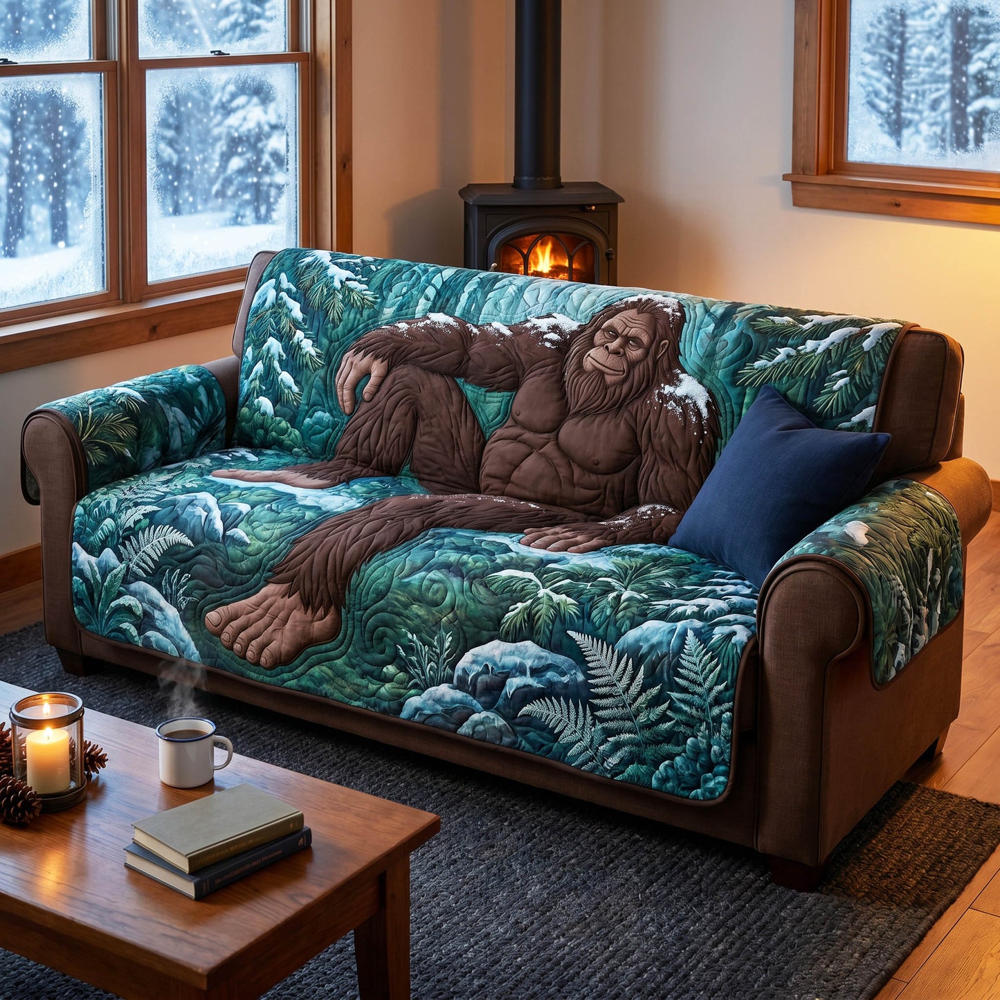 Peak Squatch Mode Quilted Sofa Cover NCU0NTD2024